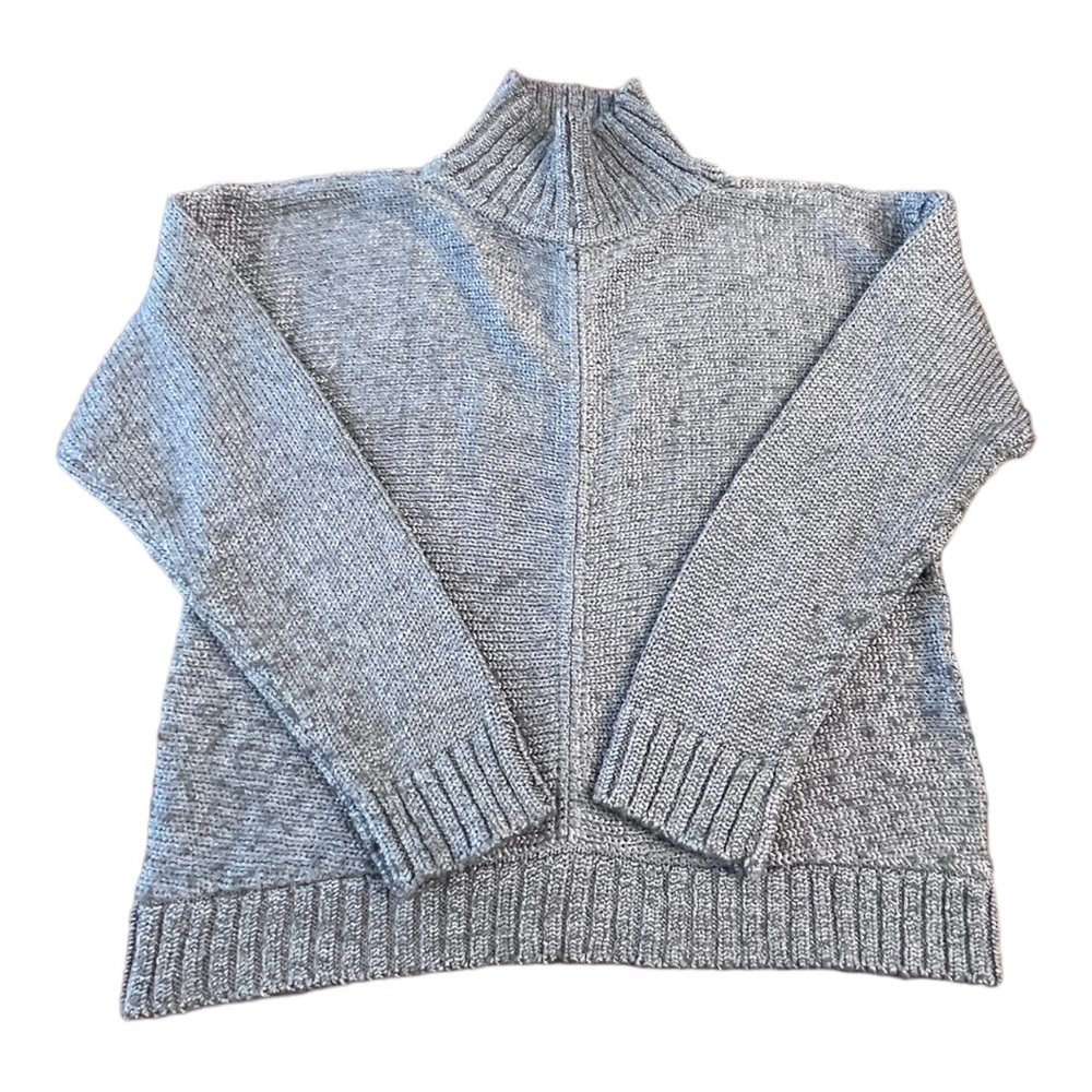 Bebe Knit Cropped Turtleneck Silver Wool Women’s Size S